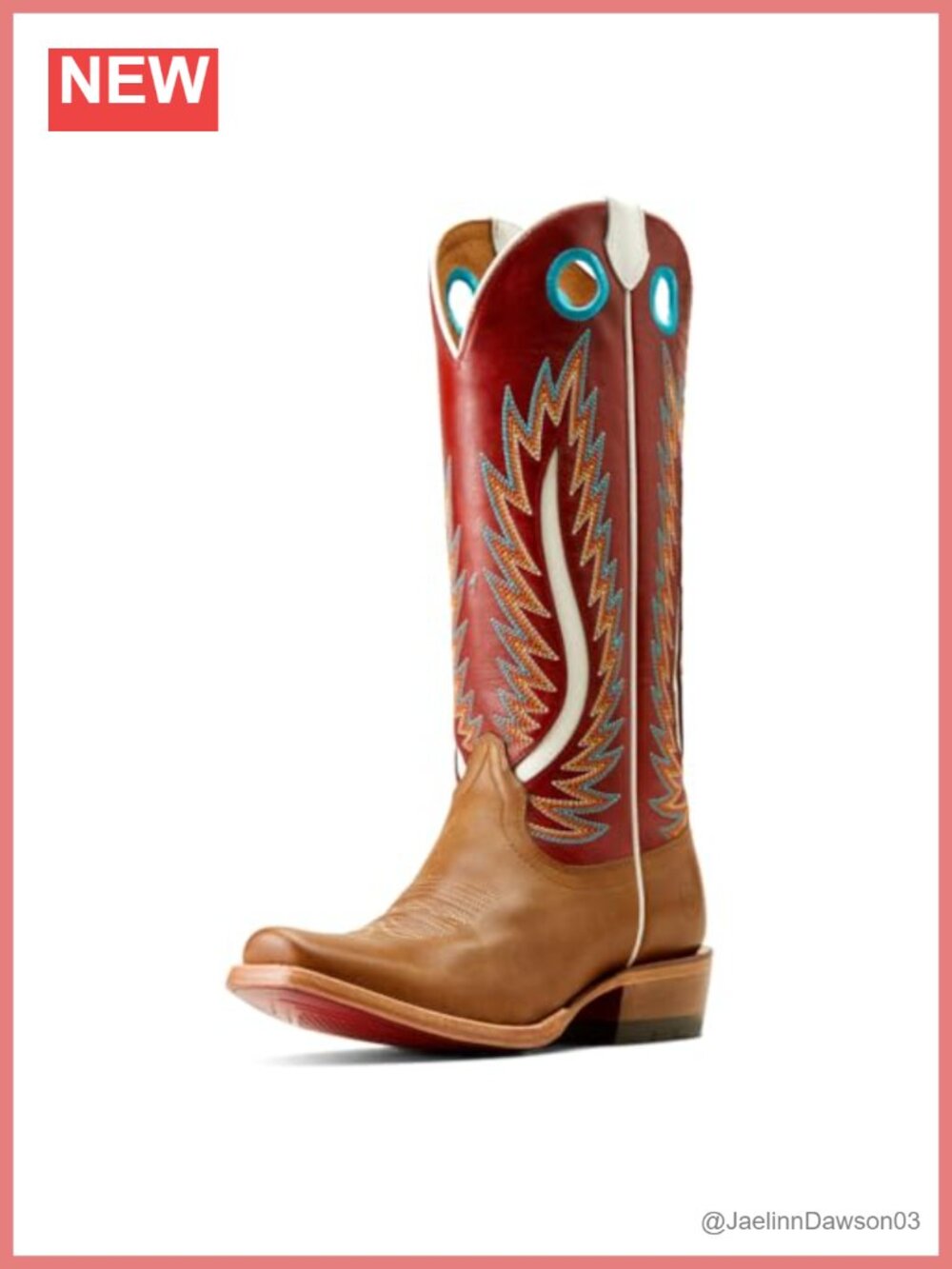 Western Boot Square Toe Leather Sole Cushioned Insole Mid-Calf Work
